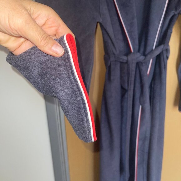 Christian Dior Homme Vintage Mens Robe One Size Gray Belted Pockets Casual - Picture 8 of 14